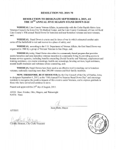Vets Stand Down - Proclamation 2015 - Fairfax